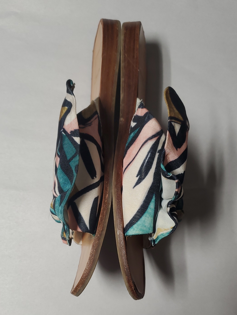 Dolce Vita Parin Teal & Pink Knot Bow Slide Sandals Size 9 Tropical Resortwear - Picture 3 of 14